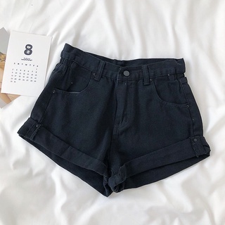 quần short jean chun eo gập gấu
