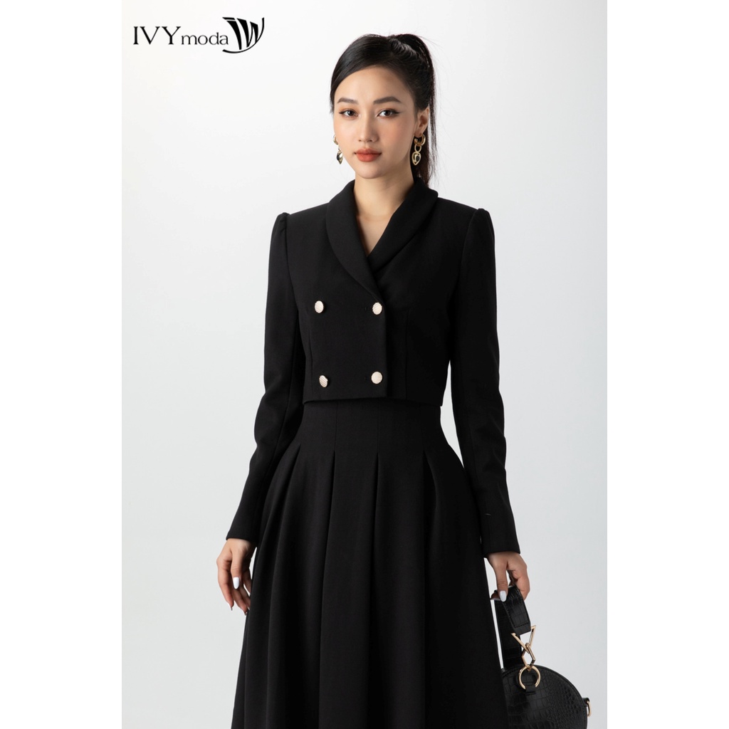 [NHẬP WABRTL5 GIẢM 10% TỐI ĐA 50K ĐH 250K ]Áo vest croptop nữ 4 khuy IVY moda MS 67M7103