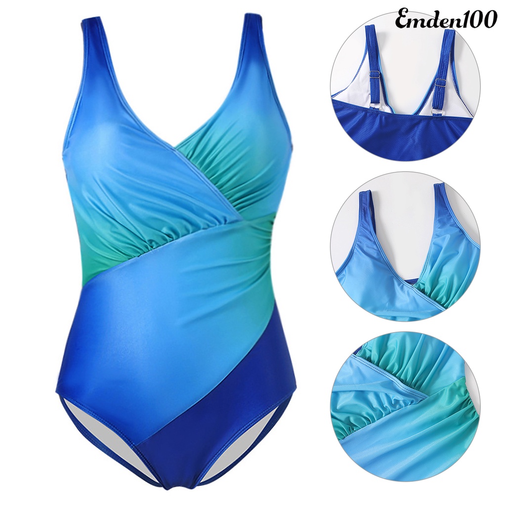 Bộ Đồ Bơi Một Mảnh Màu Sắc Gradient Có Size Lớn Dành Cho Nữ