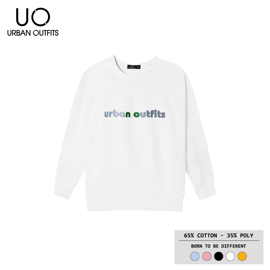 Hàng OUTLET 3 Màu SWO12 Áo Sweater Nữ Nam Form Rộng URBAN OUTFITS Có Túi Gấu Sau In UO Thun Cotton Nỉ | BigBuy360 - bigbuy360.vn