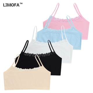 LJMOFA KIDS Chứng khoán thứ hai 8-16 tuổi cô gái mặc áo ngực ngực cô gái dây buộc dây buộc dây bông thoải mái khí hậu trung quốc đồ lót trẻ em đồ lót bán buôn