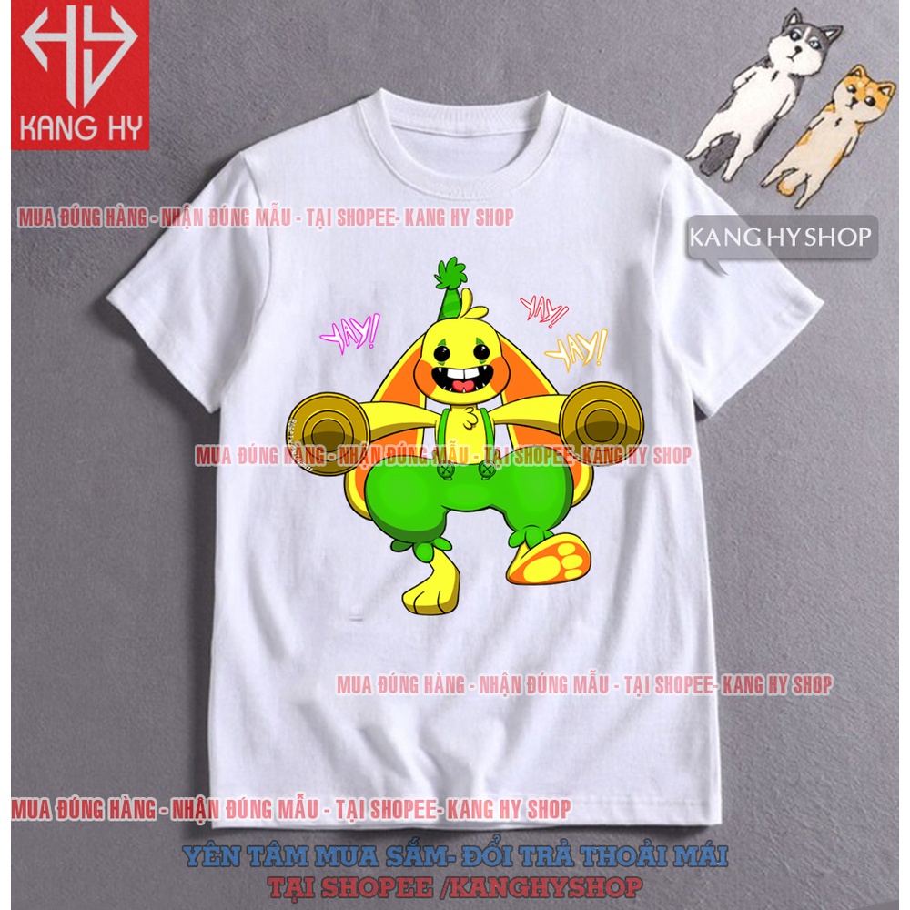 Áo Thun Poppy Playtime Bunzo Họa Tiết Thỏ Hoạt Hình Dành Cho Trẻ Vải Mềm Mát F313