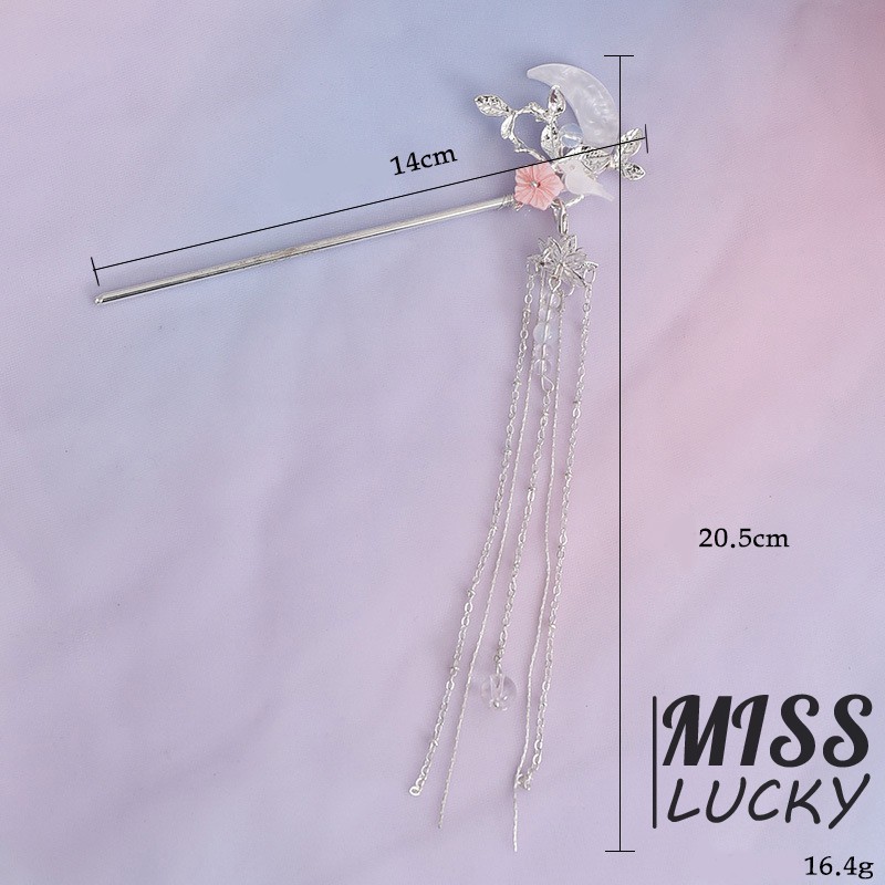 Trâm cài tóc thiết kế dạng tua rua phong cách thời trang Trung Hoa cho nữ