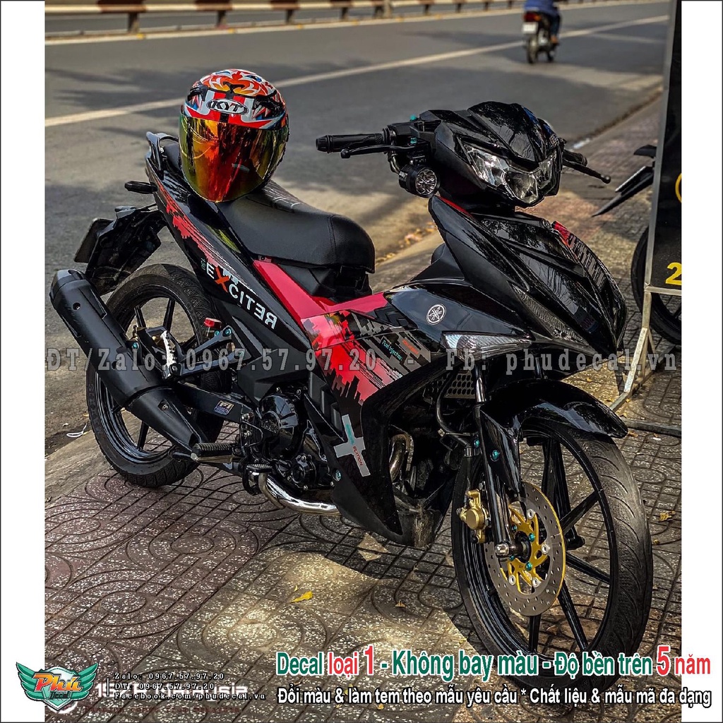 Tem rời Exciter 150 đỏ đen City (A)