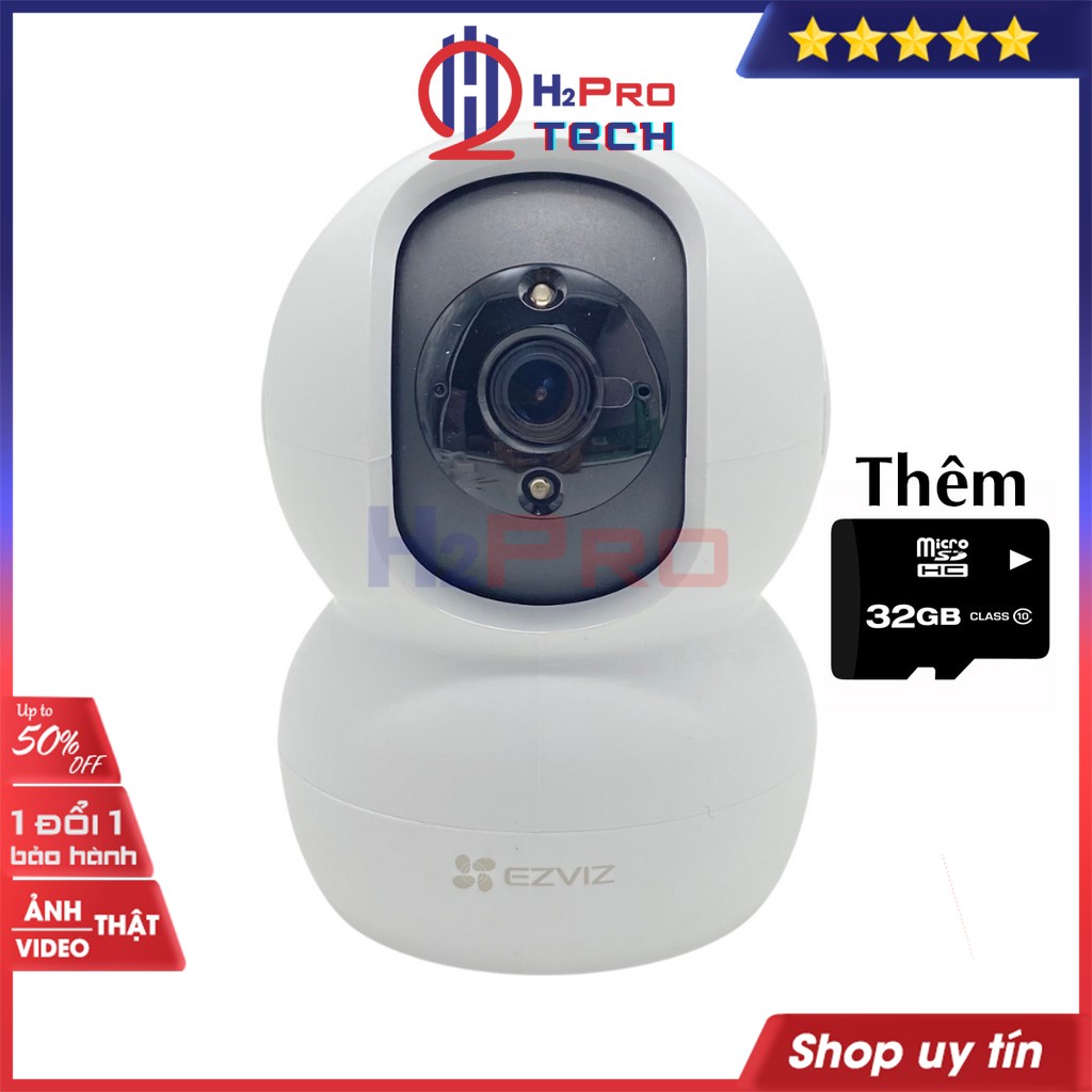 Camera wifi Ezviz, Camera Ezviz TY2 2022 1080p(2M) siêu nét góc rộng xoay 360 - Hàng chính hãng - Shop H2pro