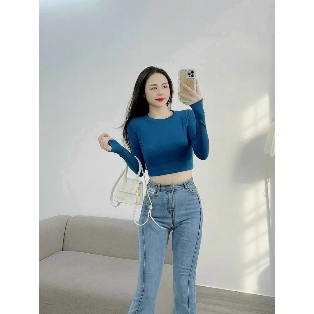Áo thun crotop nữ tay xỏ ngón
