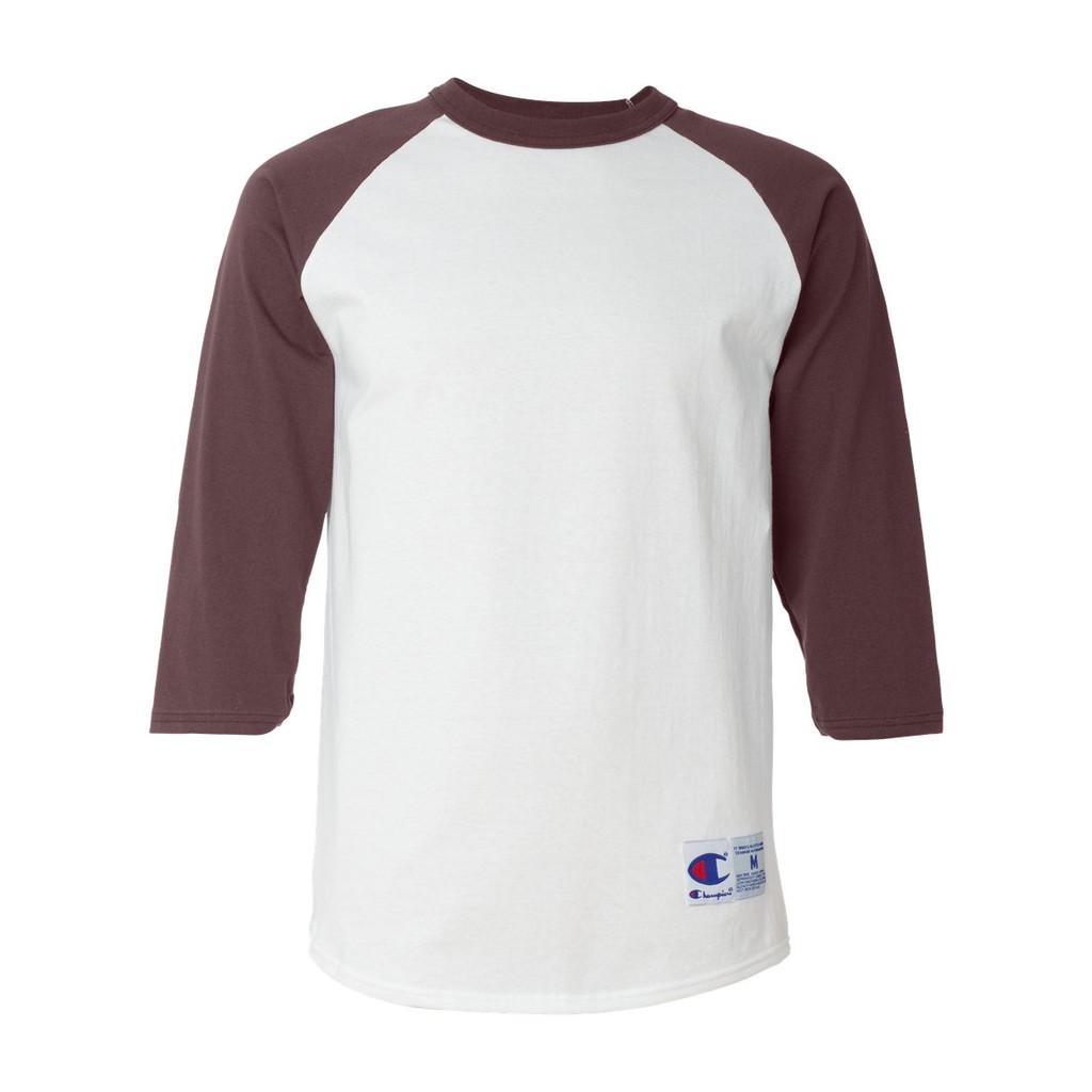 Champion 3/4 Sleeve Raglan (Trắng/Maroon)