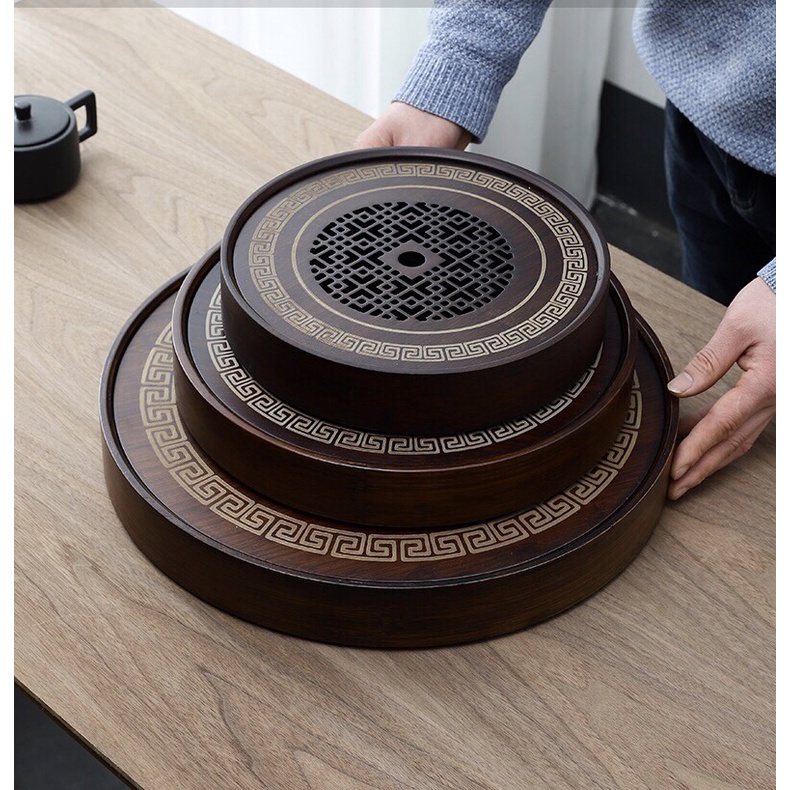 Khay  uống trà cao cấp hình tròn mã 678TN