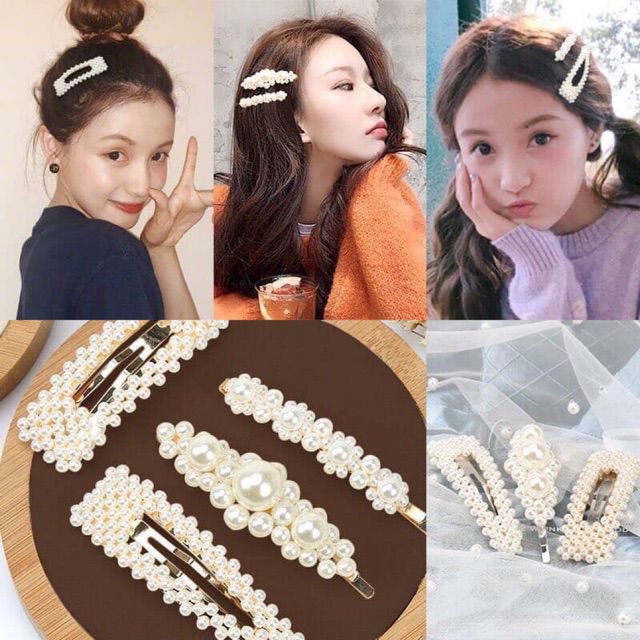 Kẹp tóc phong cách Hàn Quốc đính hạt cao cấp đẹp siêu cute dễ thương giá rẻ