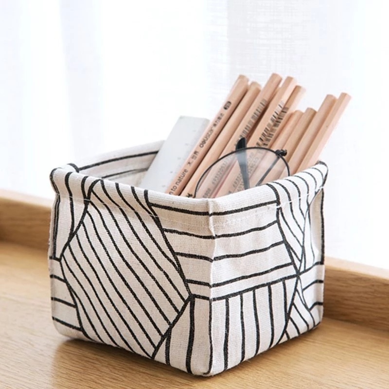 1 Hộp Đựng Đồ Trang Điểm Bằng Cotton Lanh Chống Mòn Họa Tiết Hoạt Hình Dễ Thương