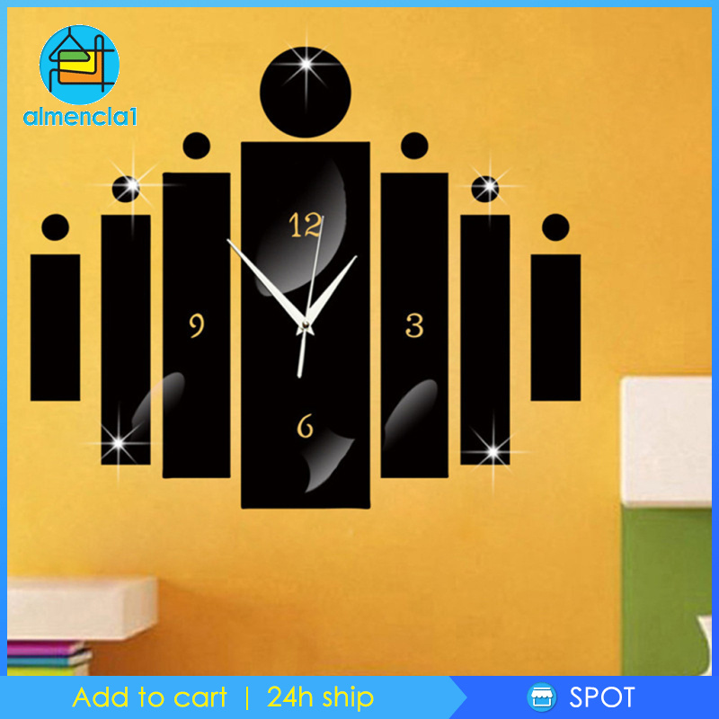 1 Đồng Hồ Dán Tường 3d Kiểu Dáng Hiện Đại