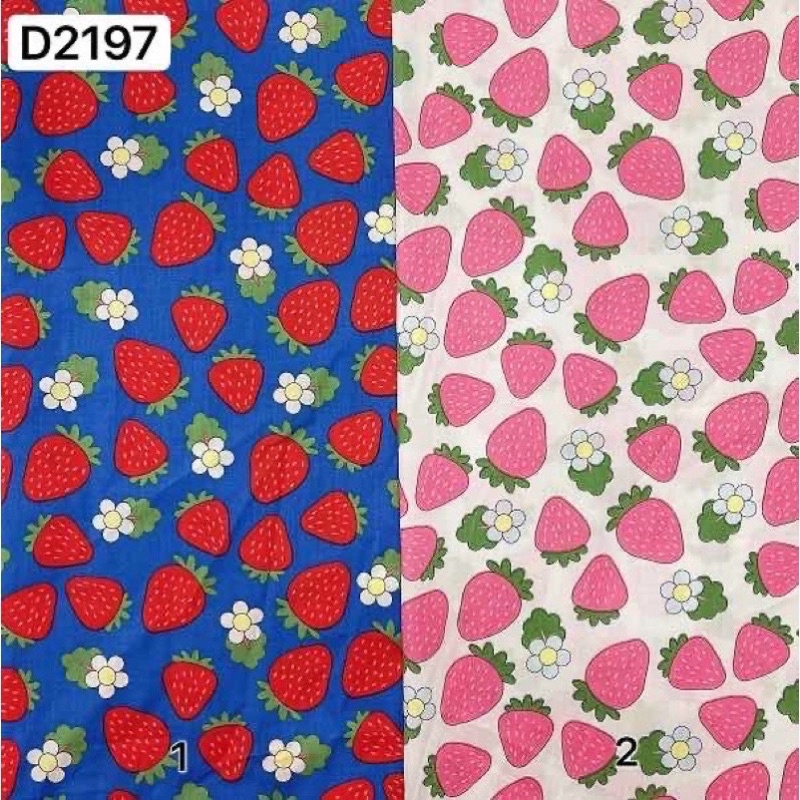 vải thô cotton mềm mát , quả dâu tây to nhỏ