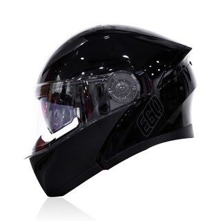 Nón bảo hiểm Lật hàm 2 kính EGO E9 (Đen Bóng)