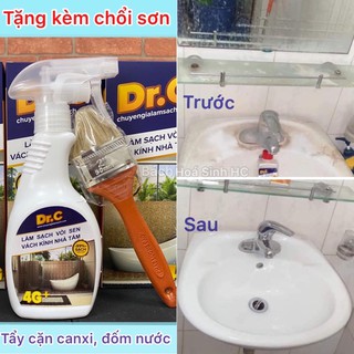 [TẶNG KÈM CHỔI] Dr.C 4G 300ml Tẩy Cặn Canxi Vách Kính Tắm, Vòi Nước và Các Thiết Bị Phòng Tắm