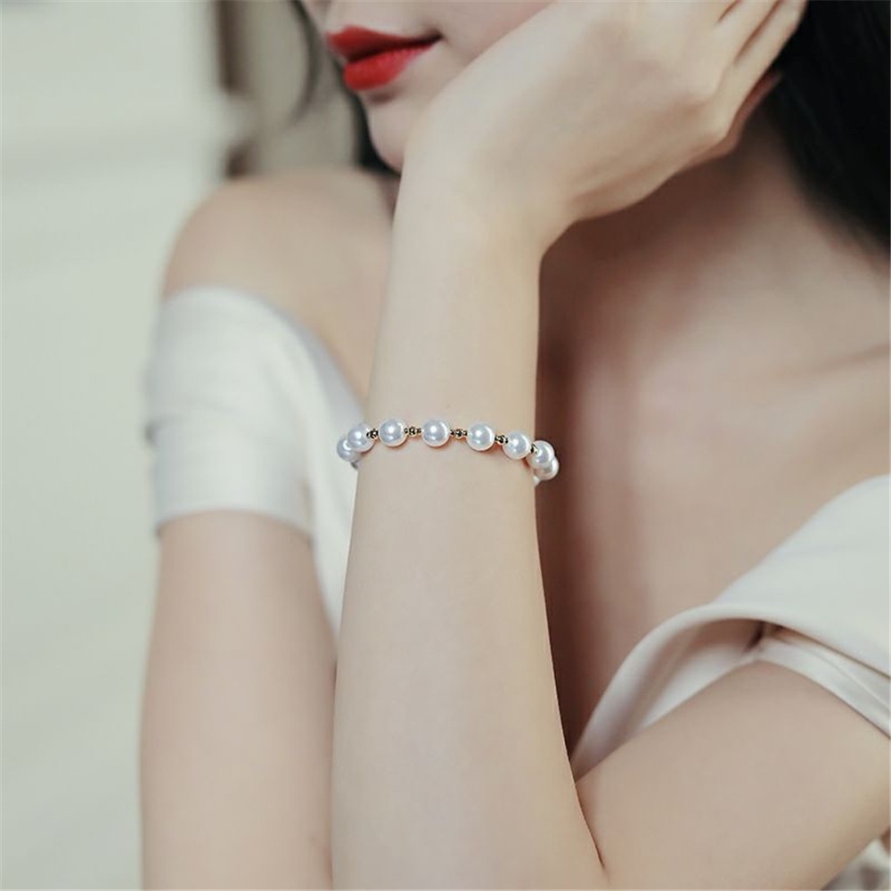 Vòng tay đính ngọc trai nhân tạo phong cách Hàn Quốc thời trang dành cho nữYanqueens Quà tặng trang sức