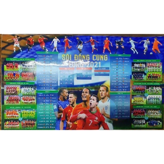 Lịch thi đấu dành cho euro 2021, big size 70cm*110cm