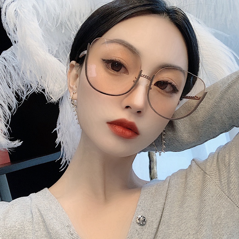 Kính Mát Nửa Gọng Kim Loại Chống Tia UV Thời Trang