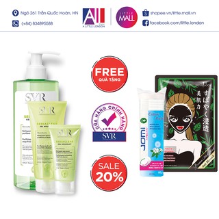 Gel rửa mặt không xà phòng,làm sạch SVR sebiaclear gel moussant TẶNG mặt nạ Sexylook và bông tẩy trang Jomi (Nhập khẩu)