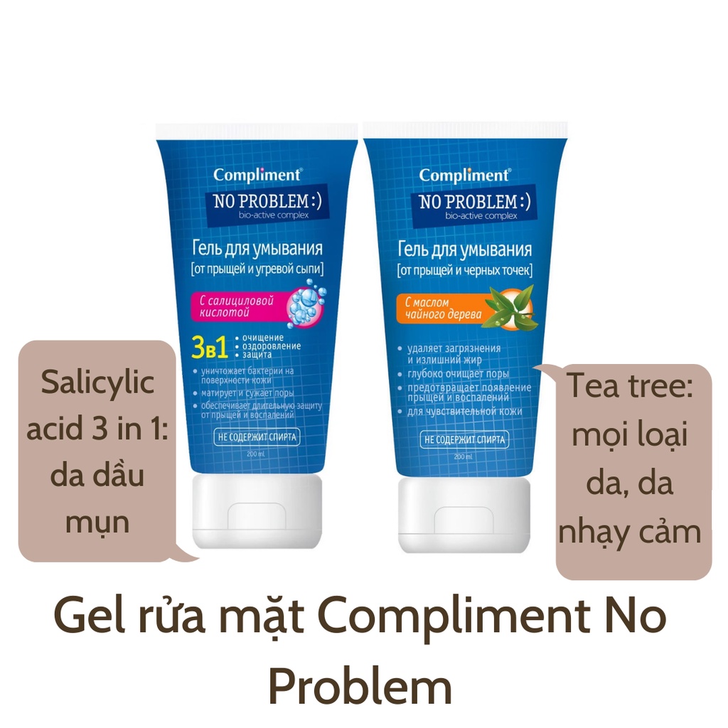 Gel rửa mặt Salicylic Acid Compliment No Problem Sạch sâu - Giảm mụn