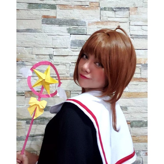 Tóc Giả Bằng Sợi Tổng Hợp Kháng Nhiệt Hóa Trang Nhân Vật Anime Sakura Kinomoto