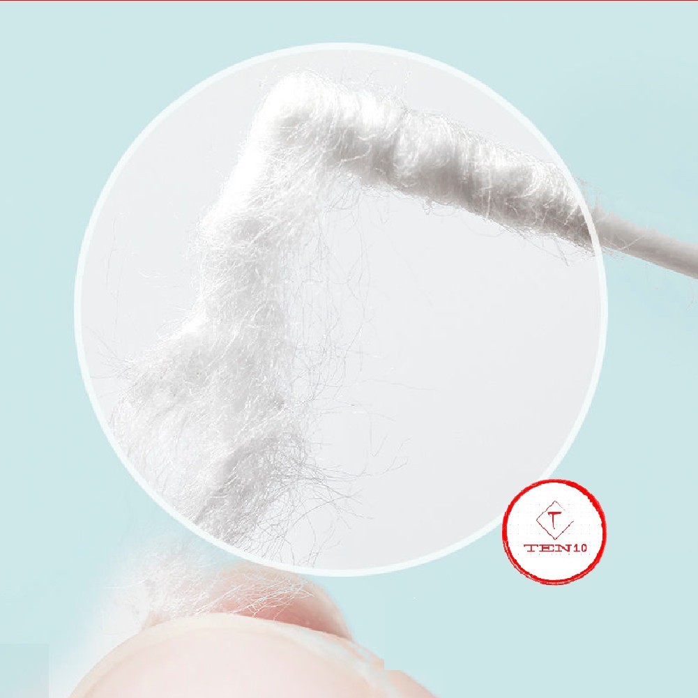 Tăm bông ngoáy tai lấy ráy tai, trang điểm hai đầu bông cao cấp mềm mịn kháng khuẩn bảo vệ tai dùng một lần 200 que