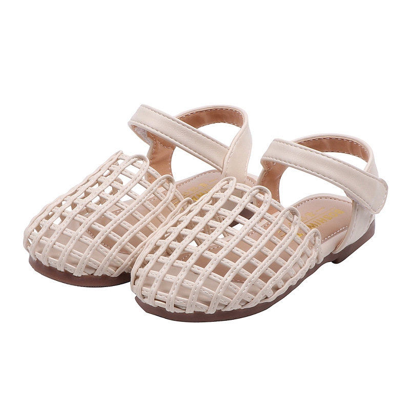 Mới Giày Sandal Đan Lát Đục Lỗ Thời Trang Hàn Quốc Cho Bé Gái