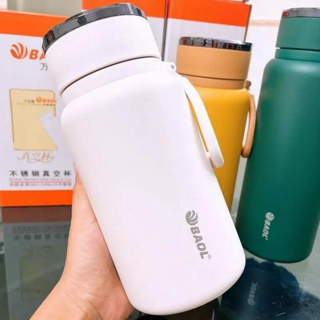 Bình giữ nhiệt nóng lạnh BAOL dung tích 1000ml-1500ml, bình đựng nước lõi inox 304 nắp titan cao cấp sang trọng