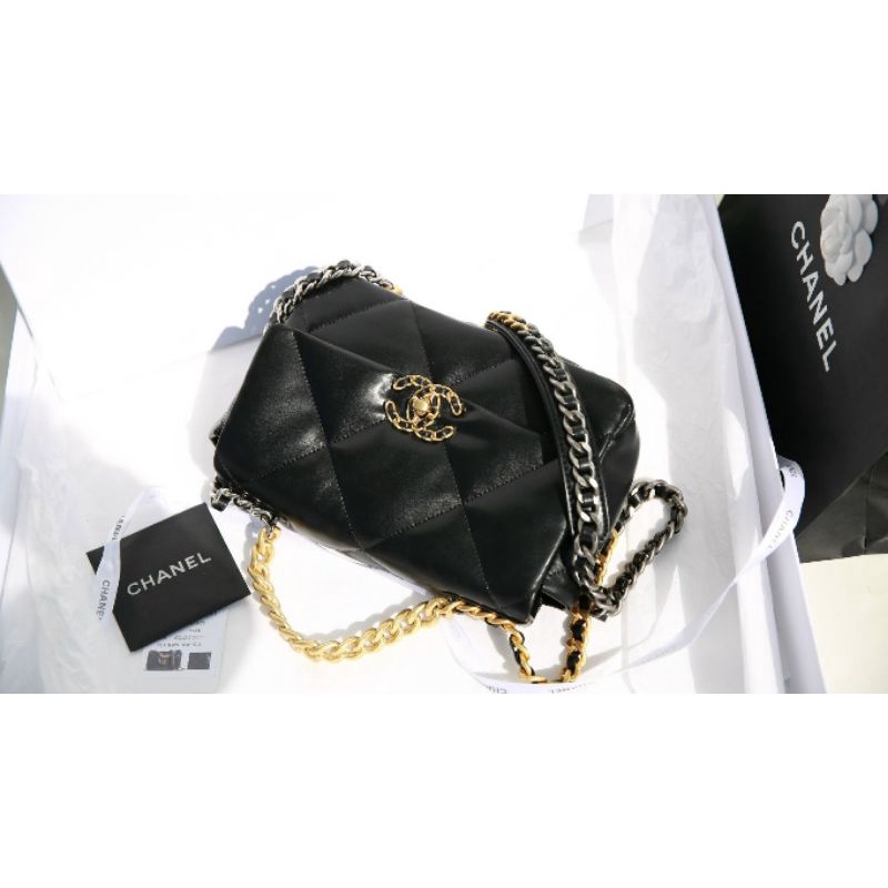 Túi nữ C.N C19 da thật sz26cm mềm mịn xích mix 2 màu phom chuẩn ô trám cân đối fullbox nam châm