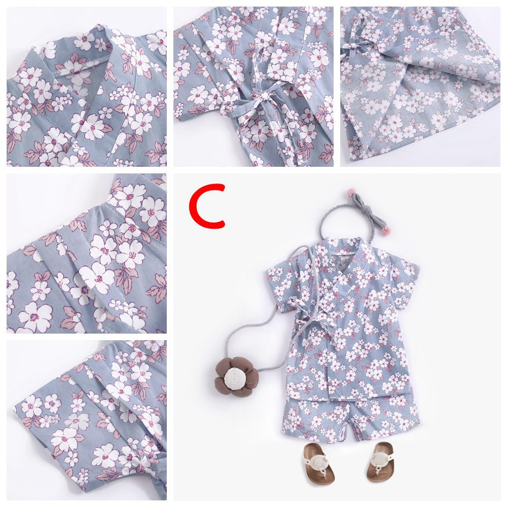 Bộ Quần Áo Pajamas Sanlutoz Bằng Cotton Họa Tiết Hoa Thời Trang Mùa Hè Cho Bé Gái 3 Màu