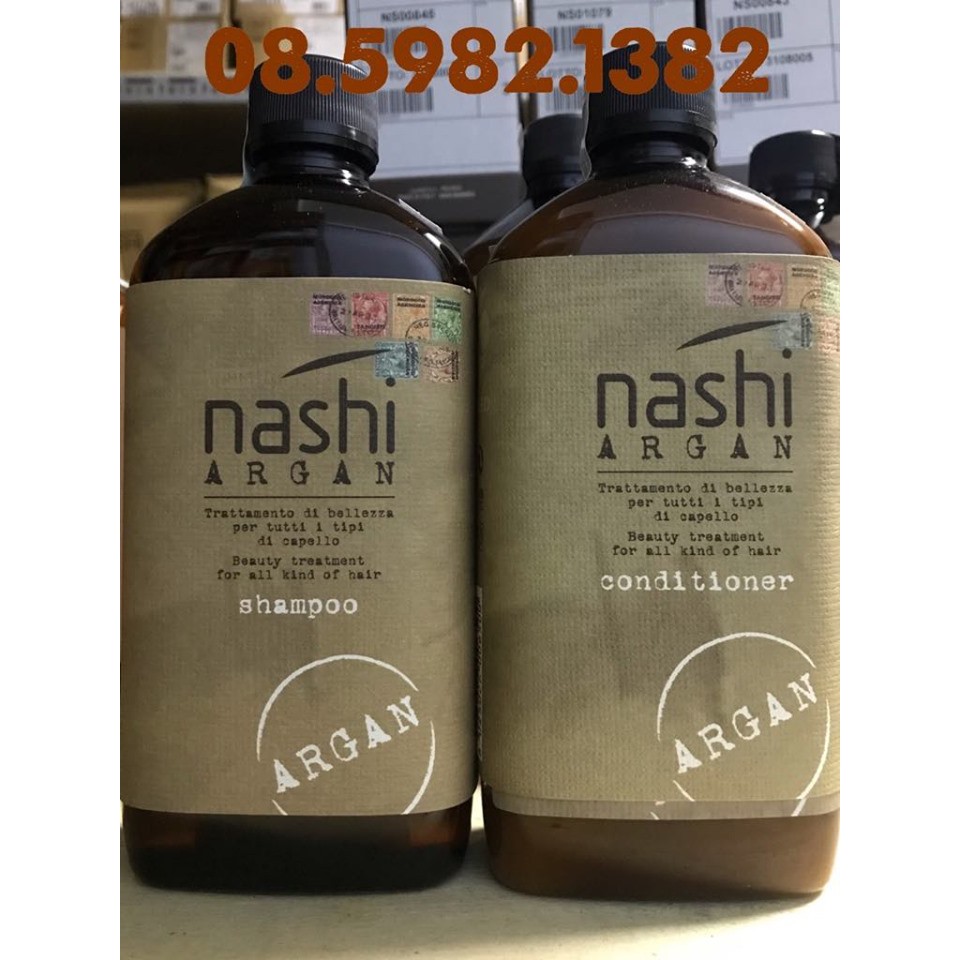 Bộ Dầu Gội Dầu Xả Phục Hồi hư Tổn NASHI ARGAN 500ML - CHÍNH HÃNG