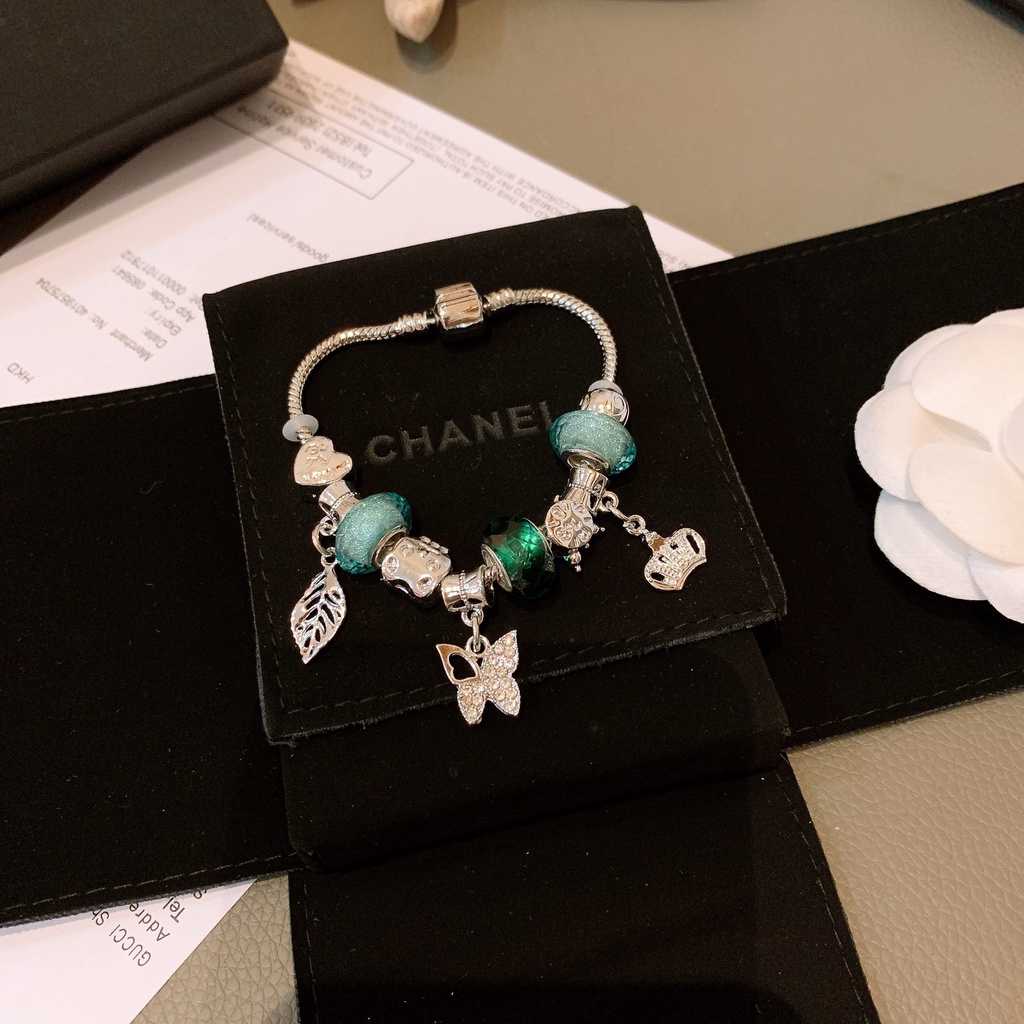 Vòng tay pandora, full charm pha lê nhiều màu
