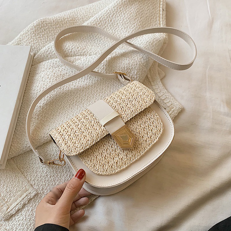 Túi Xách Nữ Túi Cói Đeo Chéo Vai/Đeo Một Bên Vai Phong Cách Tây Phương Cổ Điển Mùa Hè Thanh Lịch Cho Nữ