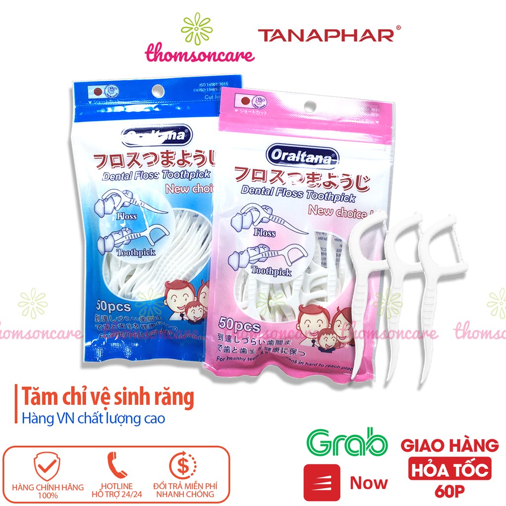 Tăm chỉ kẽ răng Oraltana - Gói 50c Tăm chỉ nha khoa