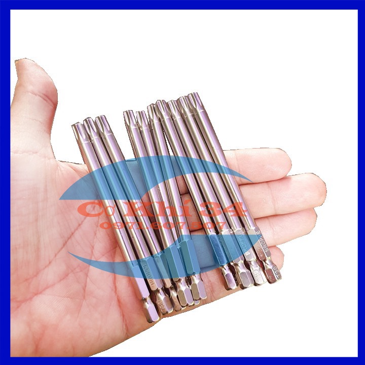 Mũi vít hoa thị T27 có lỗ chuôi lục giác dài 100mm hãng Broppe