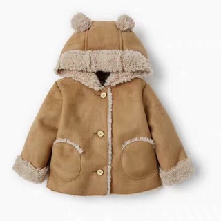 Áo da lộn lót lông Zara xuất dư