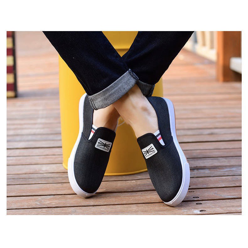 Giày lười vải nam SportShoes 2 Màu Đen Xám thoáng khí đơn giản phù hợp mọi nơi | BigBuy360 - bigbuy360.vn
