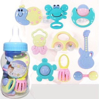 Bộ đồ chơi xúc xắc bình bú 9 món cho bé