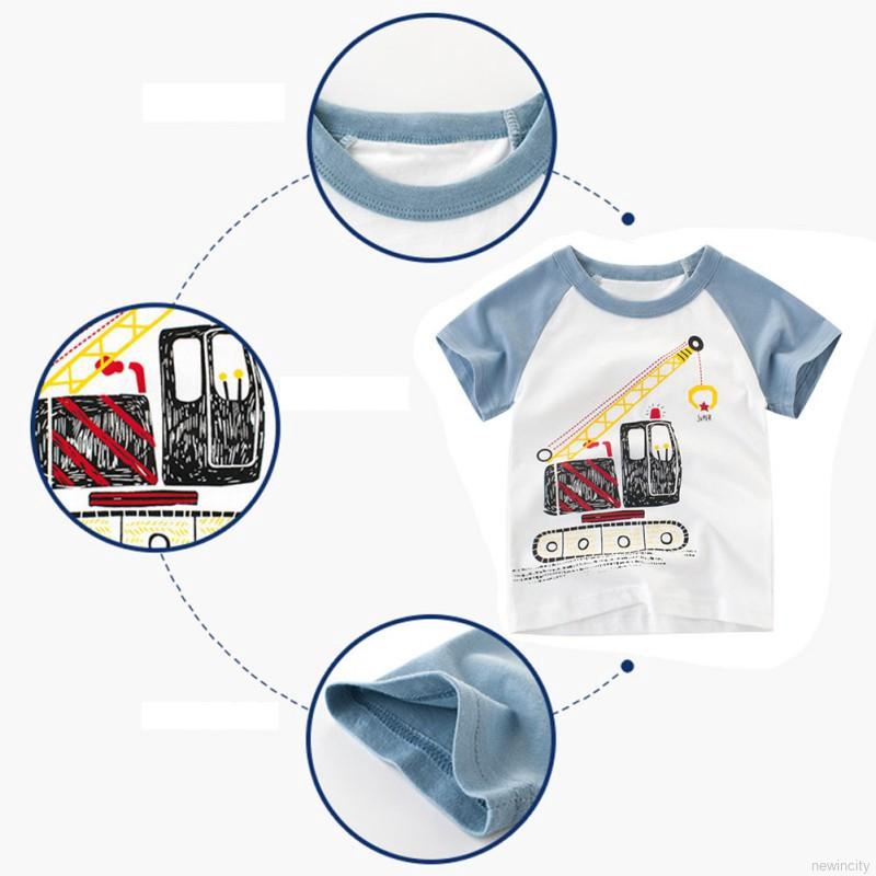 Áo thun tay ngắn in hình hoạt hình cho bé trai