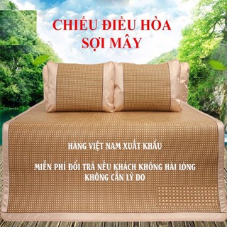 Chiếu mây điều hoà chất lụa xuất nhật + tặng kèm 2 vỏ gối siêu mát đủ size