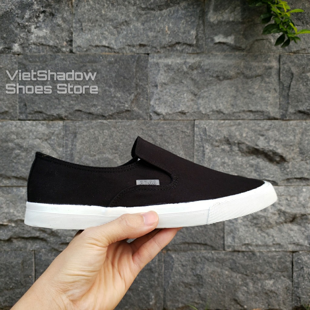 Slip on nam - Giày lười vải nam cao cấp thương hiệu 3768 - Vải thô 4 màu (đen), (khaki), (Xanh), (Đỏ) - Mã SP 616
