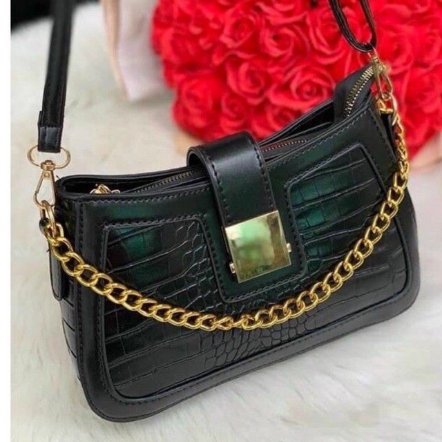 Túi kẹp nách nữ da rắn khóa vuông rẻ đẹp  TIMIBAGS TM038