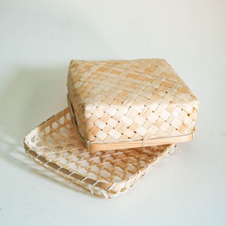 Hộp vuông đựng quà mây tre đan thủ công