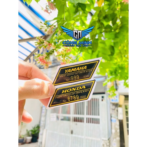 Tem nổi Thông Số Logo Crom Honda / Yamaha 2022 6789/999 ✌