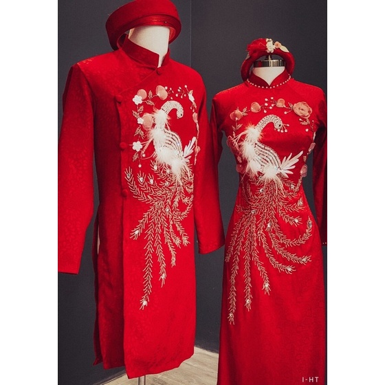 Áo dài cặp cho dâu rể ( kèm ảnh thật ở cuối )