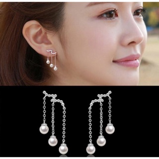 Bông tai hàn quốc hạt 3 hạt châu nhỏ xinh