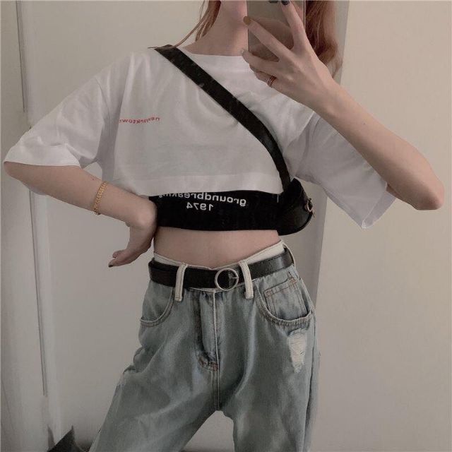 Sét áo Croptop in chữ mẫu Siêu hót 2020