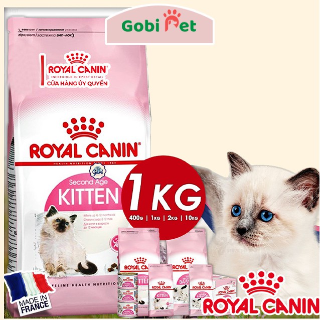 Thức ăn cho mèo con hạt Royal Canin Kitten bổ sung dinh dưỡng cho mèo gói 400g/1kg/2kg - Gobi pet