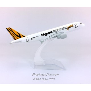 Mô hình máy bay tĩnh A320 Tiger Air 16cm