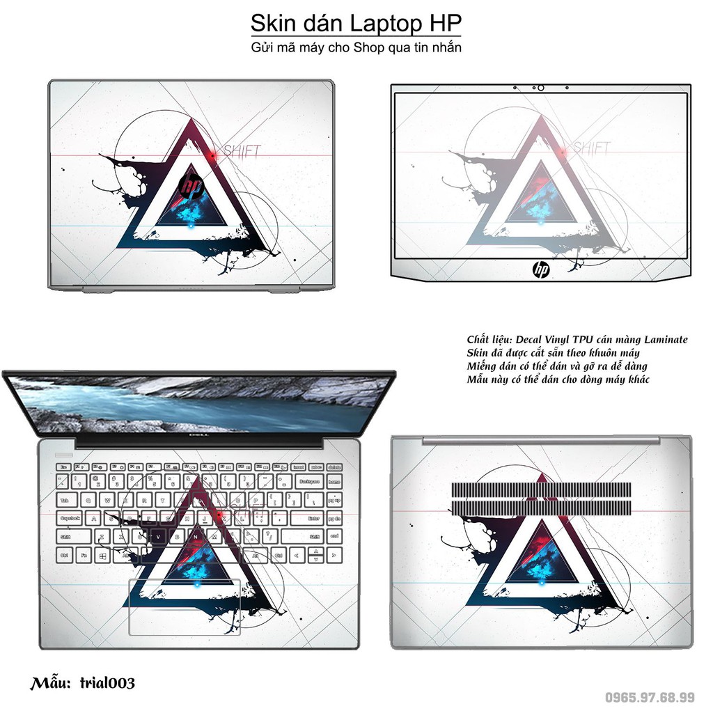 Skin dán Laptop HP in hình Đa giác (inbox mã máy cho Shop)