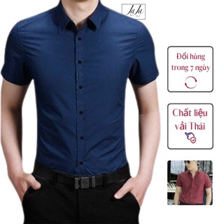 Áo Sơ Mi Nam Cộc Tay TN05, vải kate lụa mềm mịn thoáng mát , 5 màu trơn
